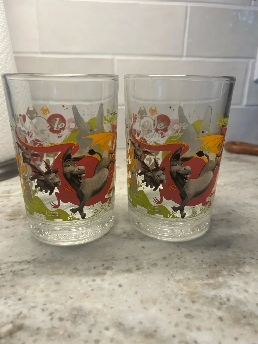 McDonalds VTG Shrek Glasses Set Of 2